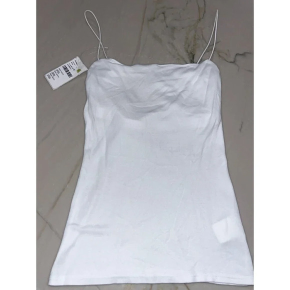 ENZA COSTA Supima Cotton Essential Strappy Tank in White XSmall Womens - Picture 4 of 12